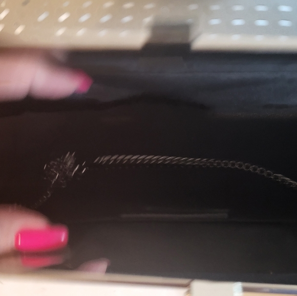 DANIER PATENT LEATHER BLUE CLUTCH - Picture 5 of 6